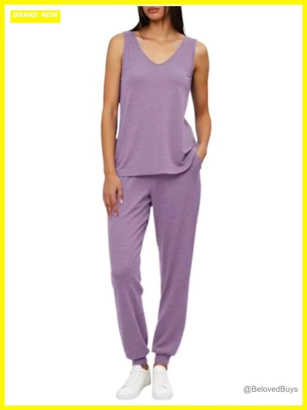 Two Piece Outfit Sleeveless Tank Top and Drawstring Jogger Pants S-XXL